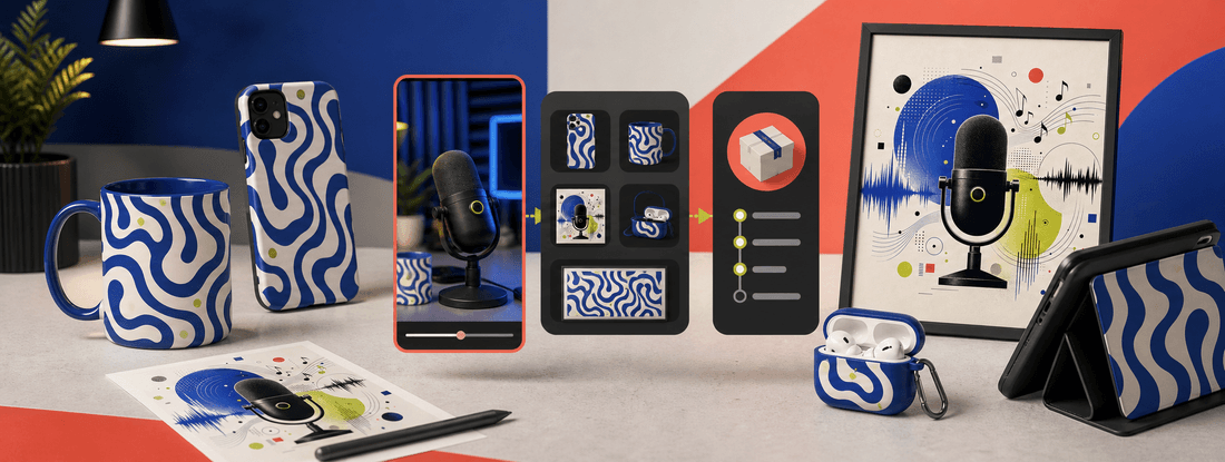 Creator merch product drop visual
