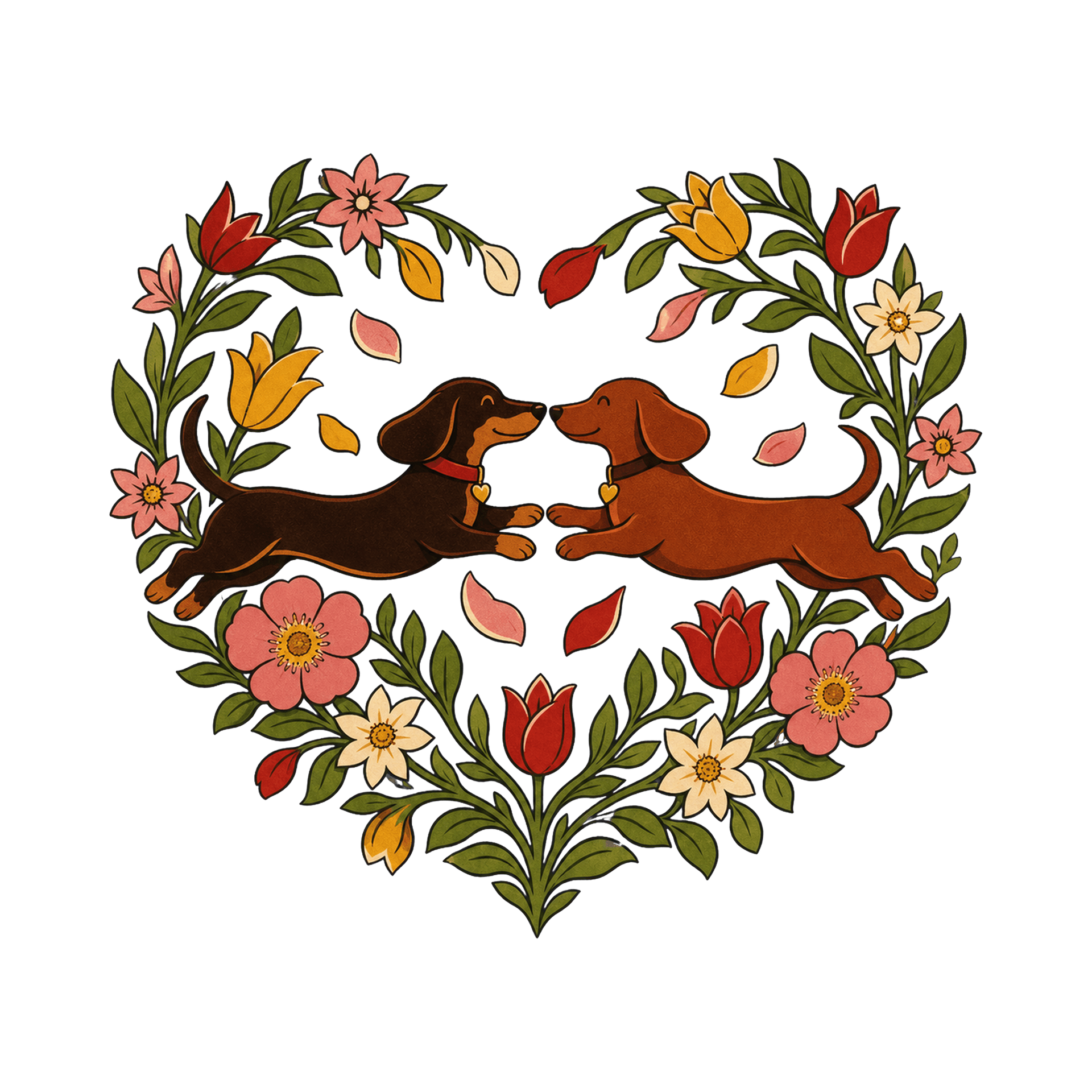 Decorative dog heart artwork used as a print-on-demand design draft.