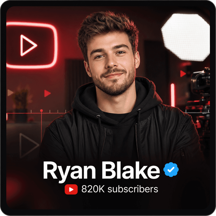 YouTube creator profile card for channel merchandise