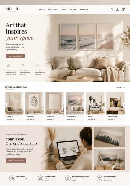 Wall art storefront template preview