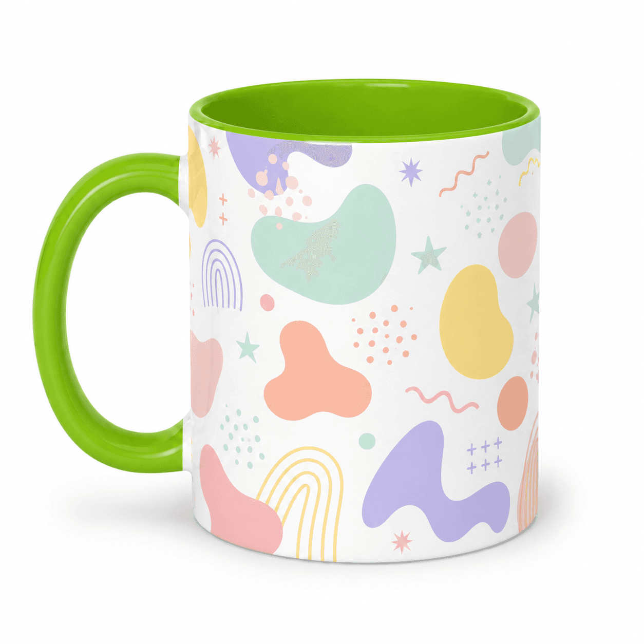Abstract printed mug product.
