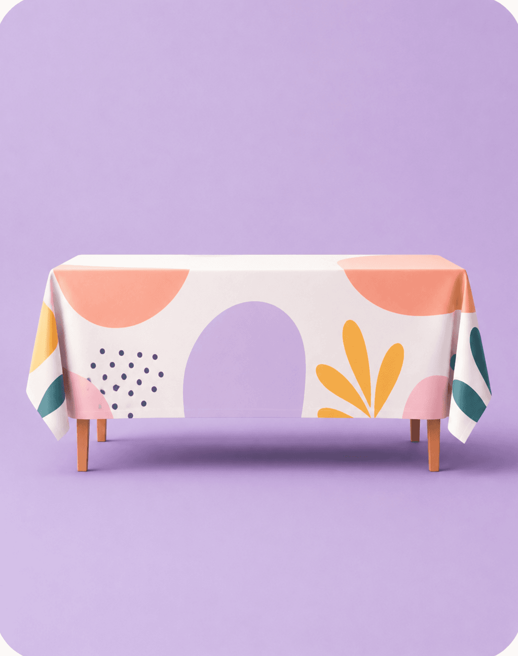 Custom printed table cover.