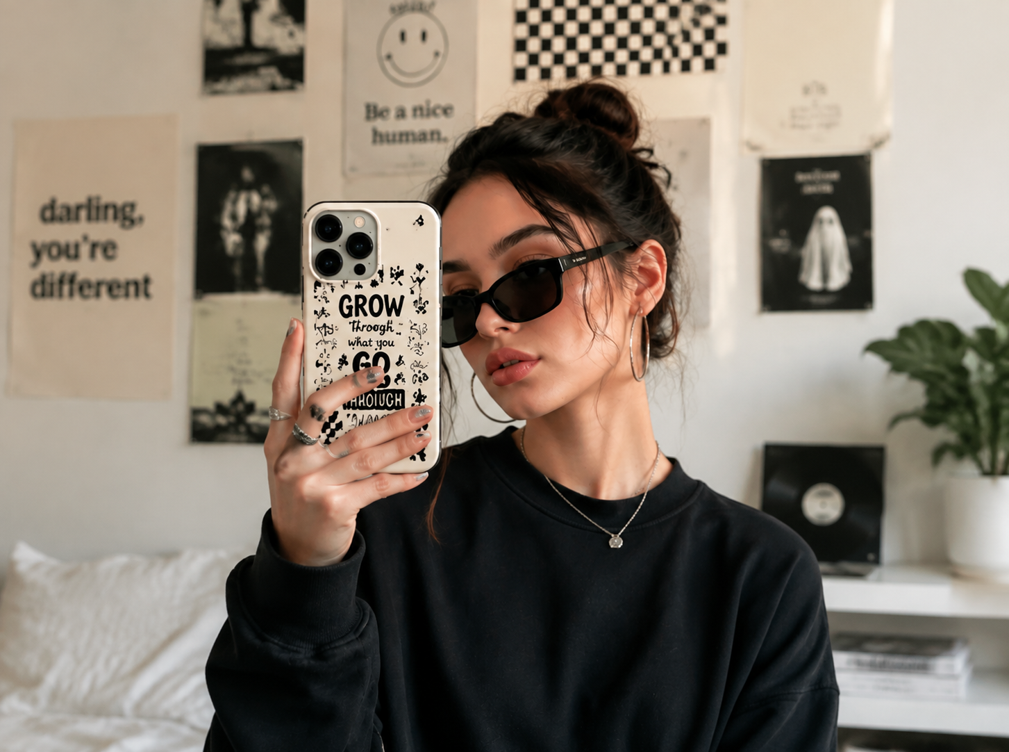 Creator showing a custom phone case
